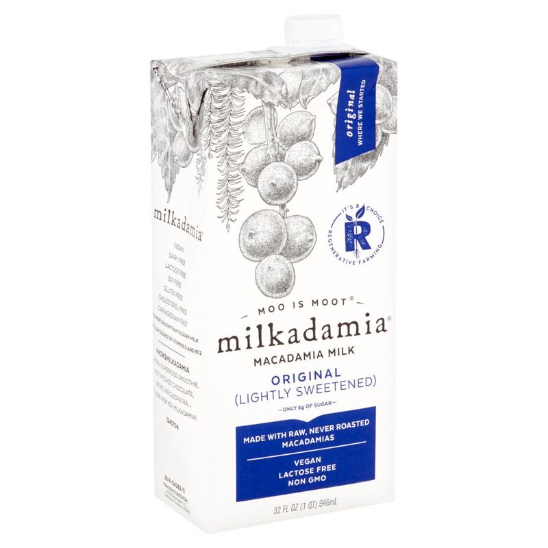 Milkadamia Original Lightly Sweetened Macadamia Milk, 32 fl oz