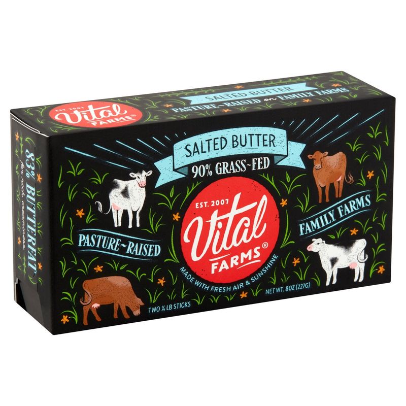 Vital Farms Salted Butter, 1/4 lb, 2 count
