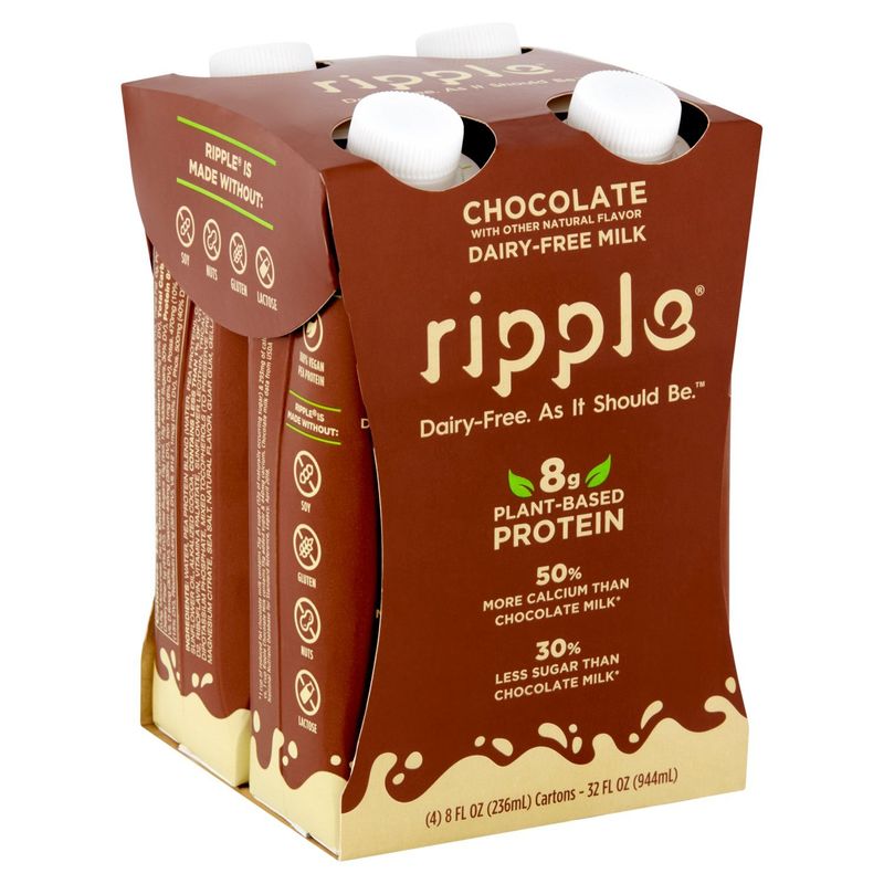 Ripple Chocolate Dairy-Free Milk, 8 fl oz, 4 count