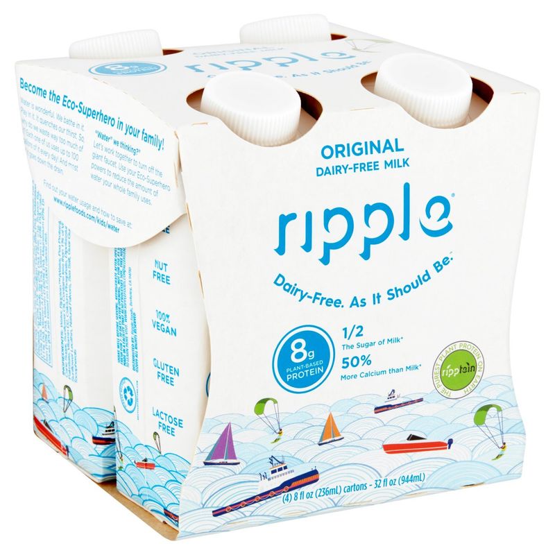 Ripple Original Dairy-Free Milk, 8 fl oz, 4 count