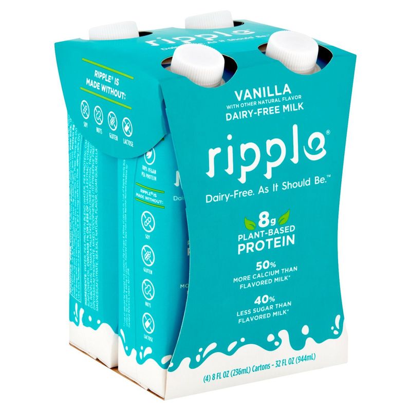 Ripple Vanilla Dairy-Free Milk, 8 fl oz, 4 count