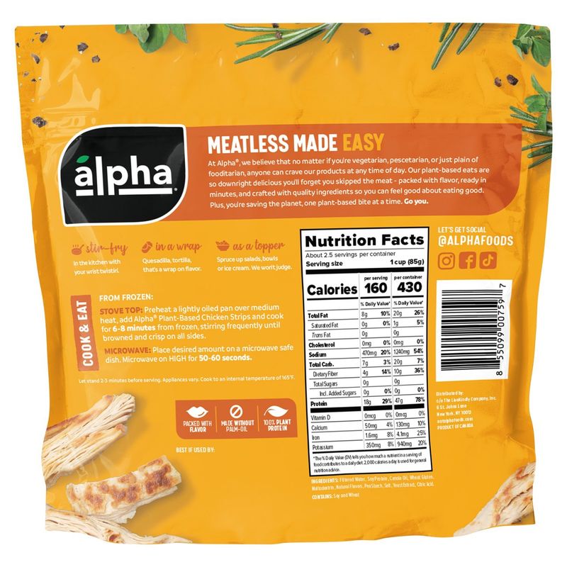 Alpha Homestyle Chik'n Strips, 8 oz