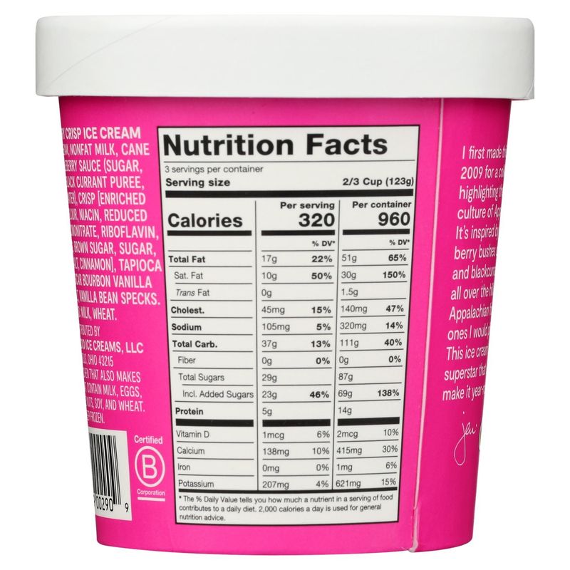 Jeni's Brambleberry Crisp Ice Cream, one pint