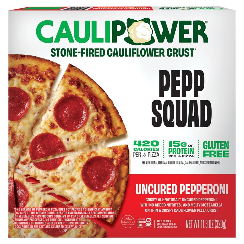 Caulipower Pepp Squad Uncured Pepperoni Stone-Fired Cauliflower Crust Pizza, 11.3 oz
