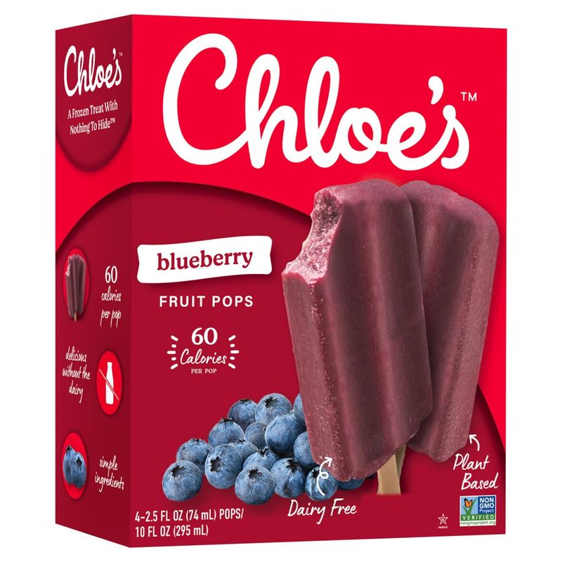 Chloe's Blueberry Fruit Pops, 2.5 fl oz, 4 count