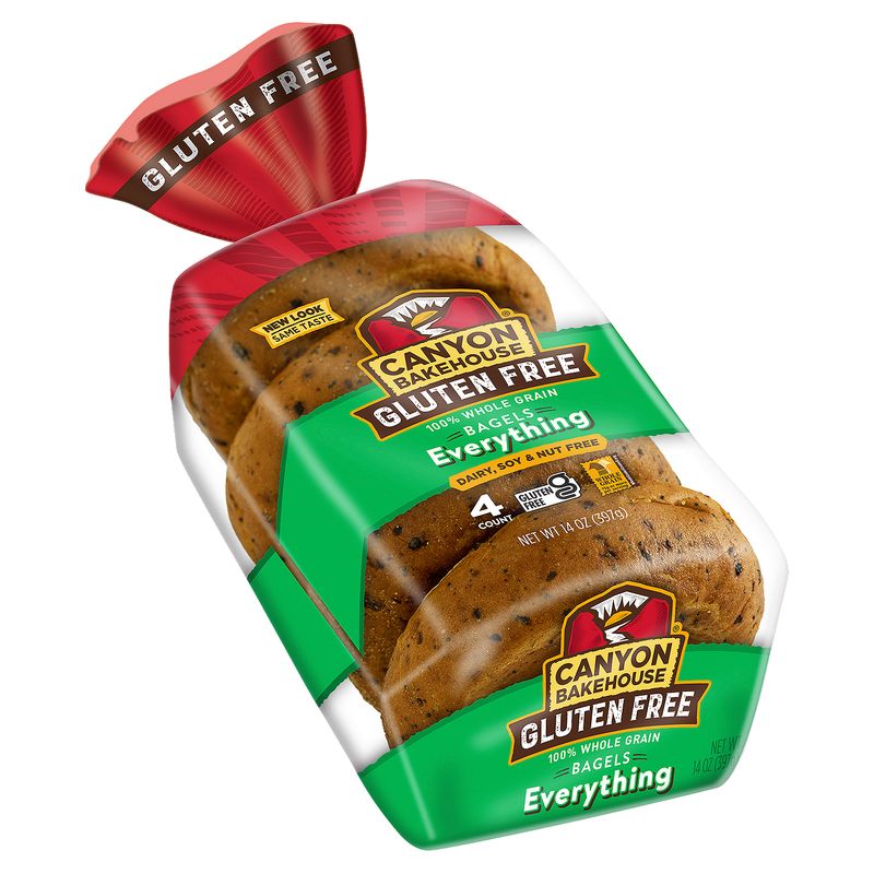 Canyon Bakehouse Gluten Free Everything 100% Whole Grain Bagels, 4 count, 14 oz