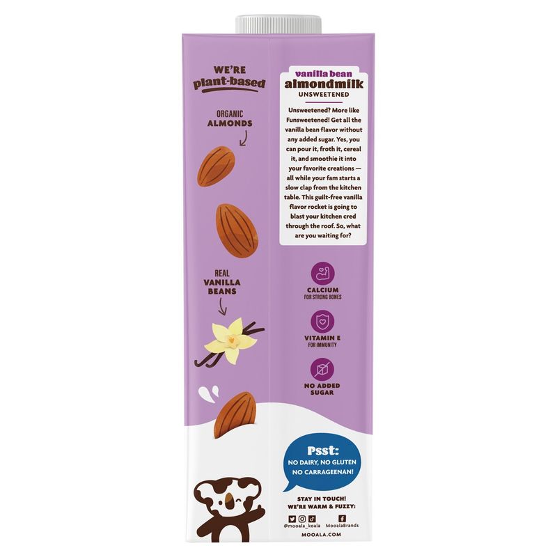 Mooala Organic Vanilla Bean Unsweetened Almondmilk, 32 fl oz