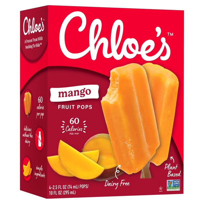 Chloe's Mango Fruit Pops, 2.5 fl oz, 4 count