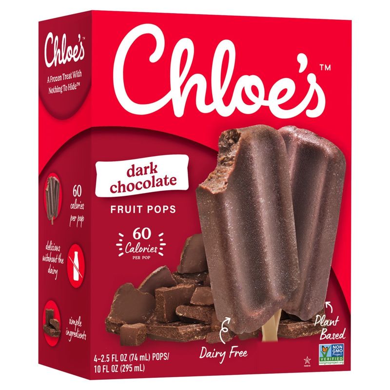 Chloe's Dark Chocolate Fruit Pops, 2.5 fl oz, 10 count