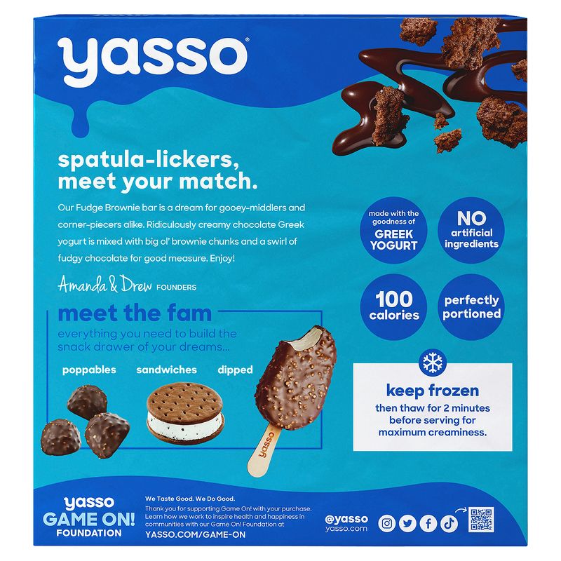 Yasso Fudge Brownie Greek Yogurt Bars, 3.5 fl oz, 4 count