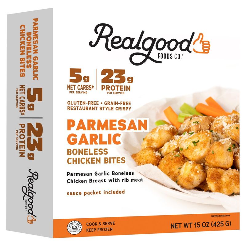 Real Good Foods Parmesan Garlic Boneless Chicken Bites, 15 oz