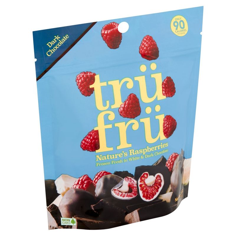 Trü Frü Nature's Raspberries Frozen Fresh in White &amp; Dark Chocolate, 8 oz