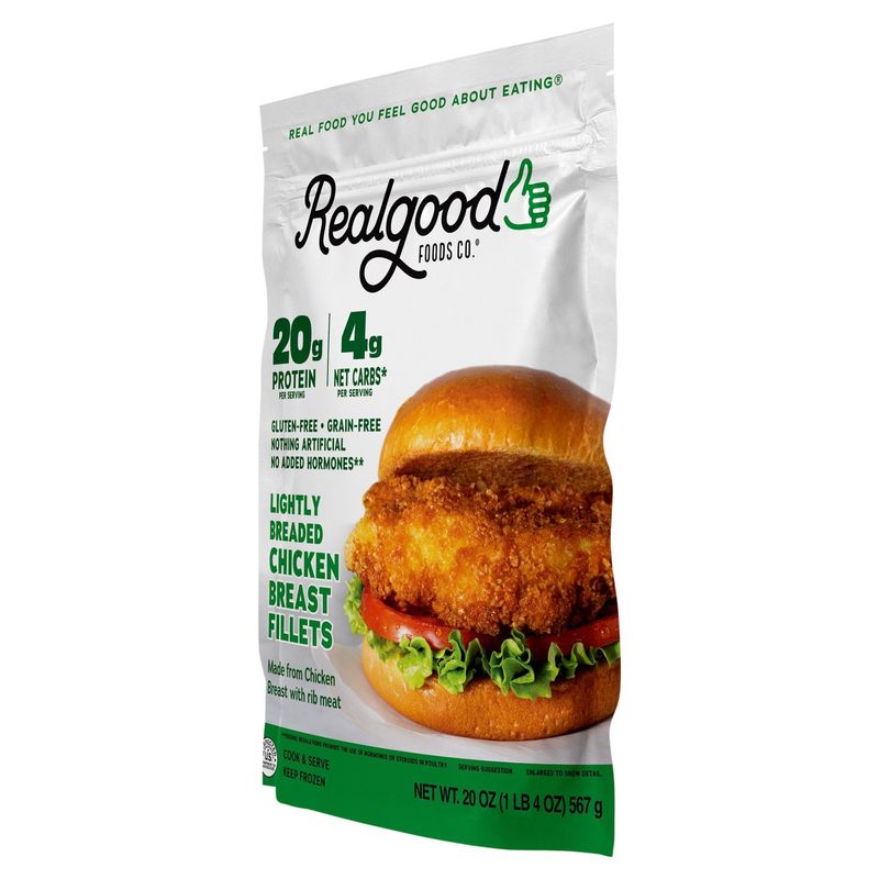 Realgood Foods Co. Lightly Breaded Chicken Breast Fillets, 20 oz