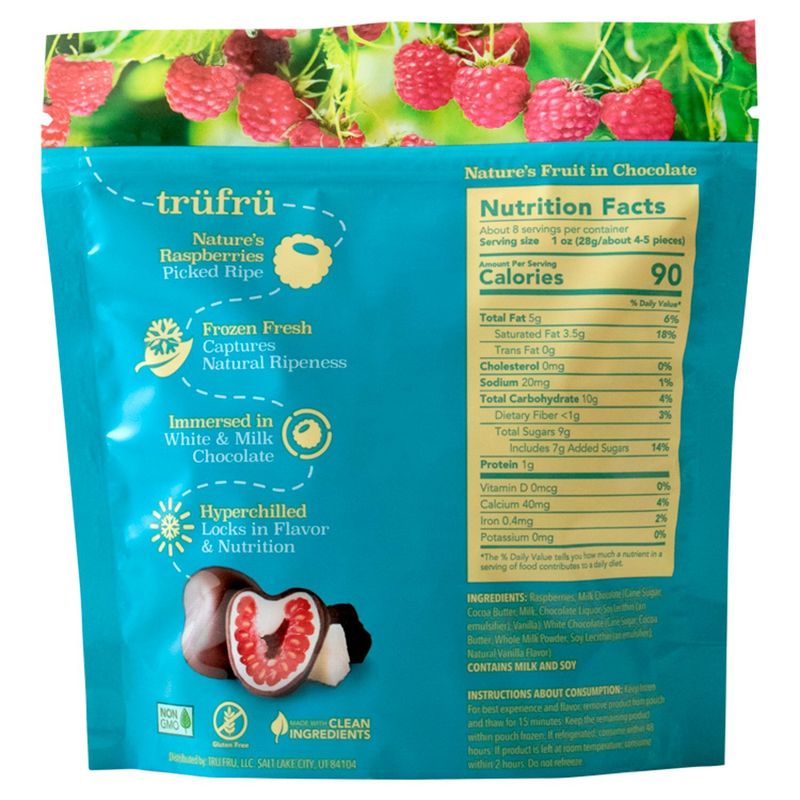 Trü Frü Nature's Raspberries in White &amp; Milk Chocolate, 8 oz