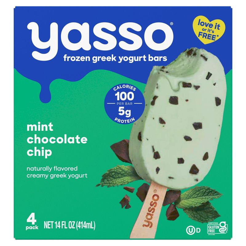 Yasso Mint Chocolate Chip Frozen Greek Yogurt Bars, 4 count, 14 fl oz