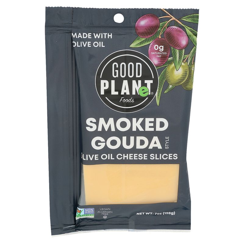 Good Planet Foods Smoked Gouda Style Olive Oil Cheese Slices, 7 oz