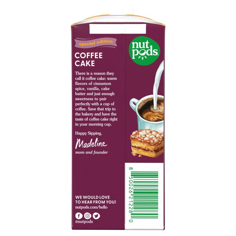 nutpods Almond + Coconut Creamer Coffee Cake Special Edition, 11.2 fl oz