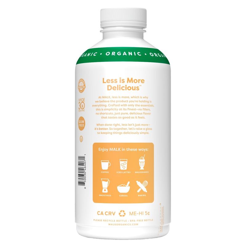 Malk Unsweetened Organic Cashew, 28 fl oz