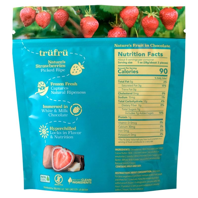Trü Frü Nature's Strawberries in White &amp; Milk Chocolate, 8 oz