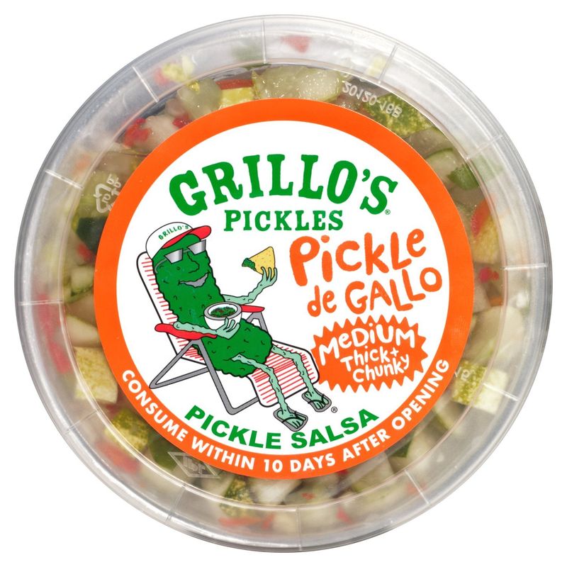 Grillo's Pickles Pickle de Gallo Medium Thick + Chunky Pickle Salsa, 14 fl oz