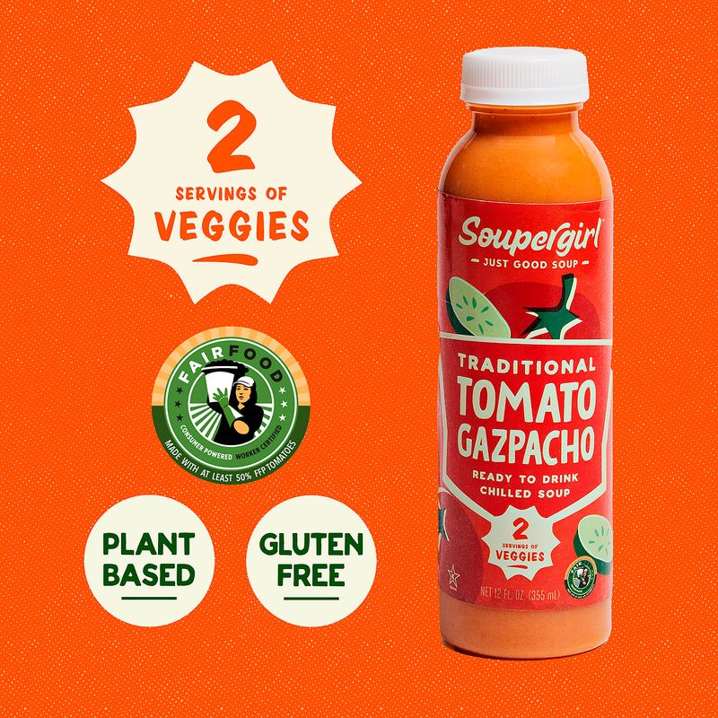 Soupergirl Traditional Tomato Gazpacho Soup, 12 fl oz