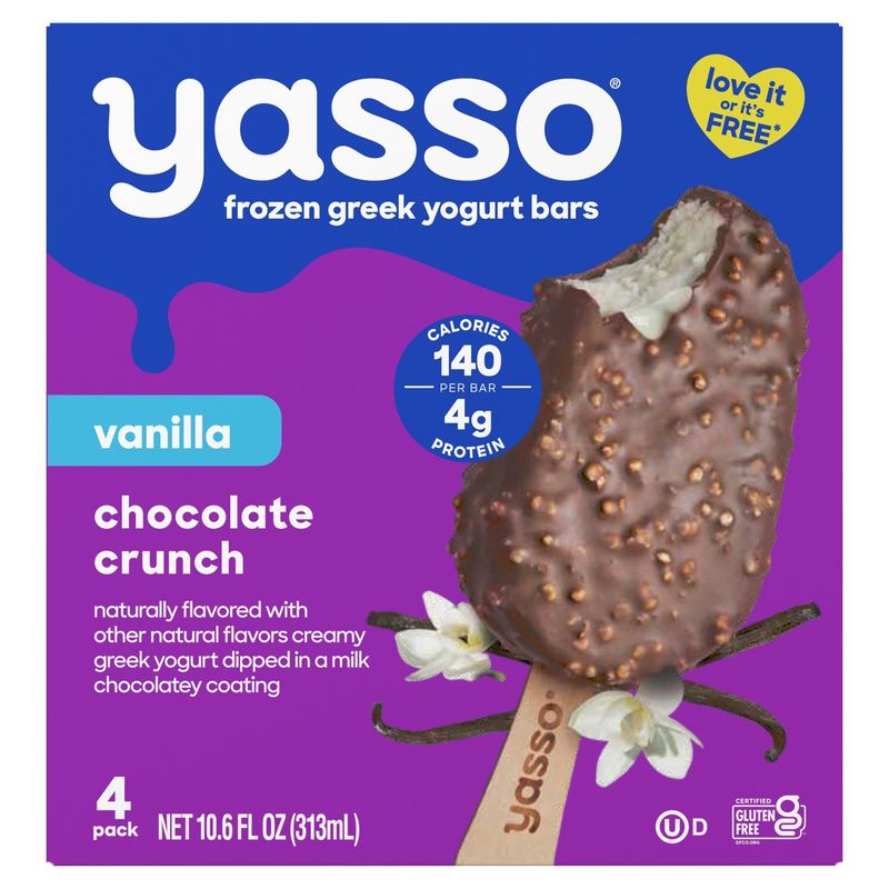 Yasso Vanilla Chocolate Crunch Frozen Greek Yogurt Bars, 4 count, 10.6 fl oz