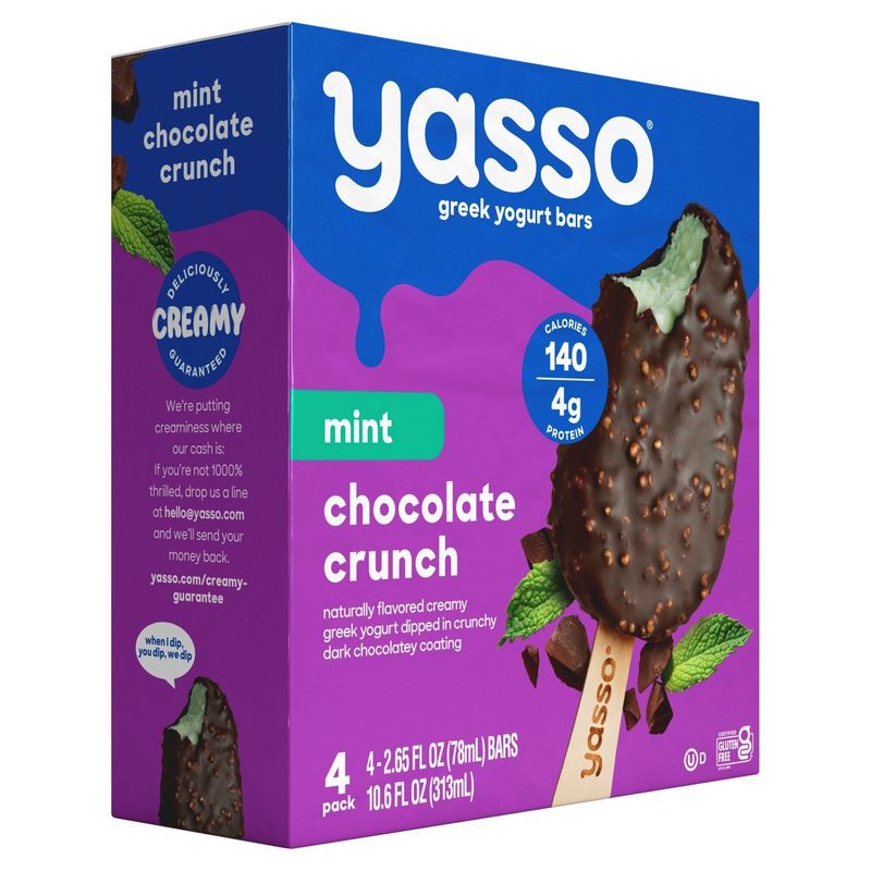 Yasso Mint Chocolate Crunch Greek Yogurt Bars, 2.65 fl oz, 4 count