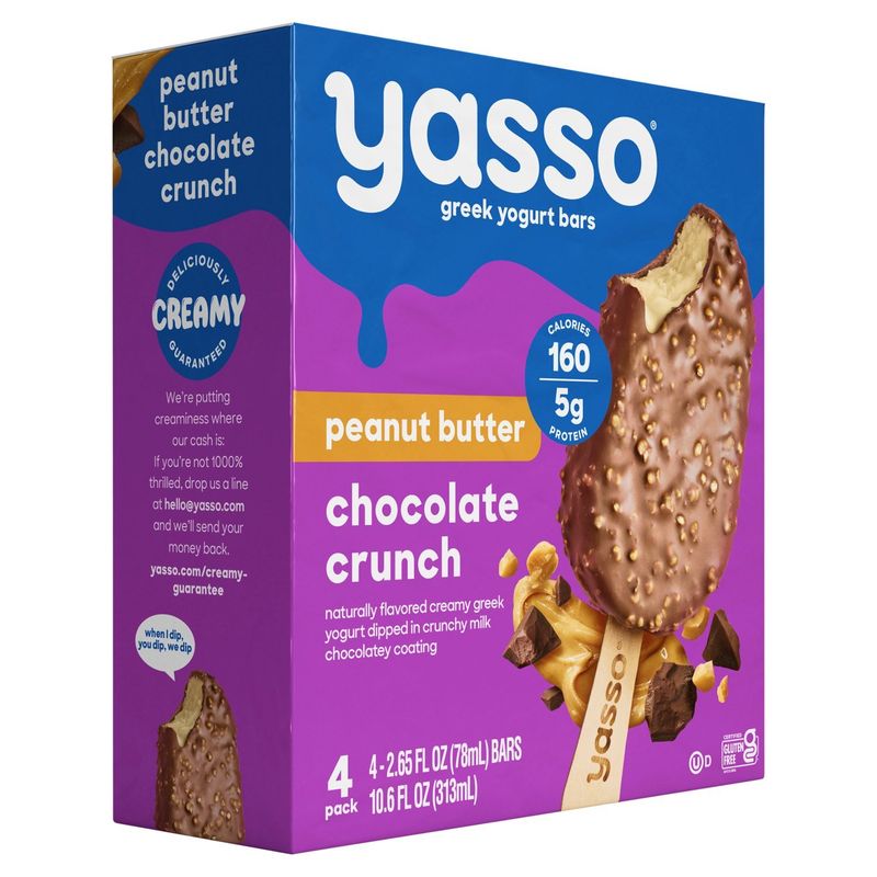 Yasso Peanut Butter Chocolate Crunch Greek Yogurt Bars, 2.65 fl oz, 4 count