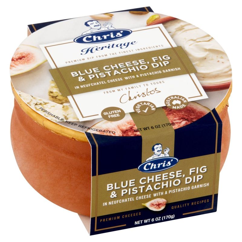 Chris' Heritage Blue Cheese, Fig &amp; Pistachio Dip, 6 oz