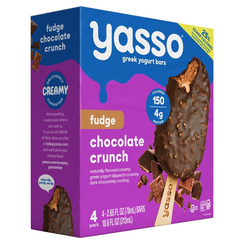 Yasso Fudge Chocolate Crunch Greek Yogurt Bars, 2.65 fl oz, 4 count