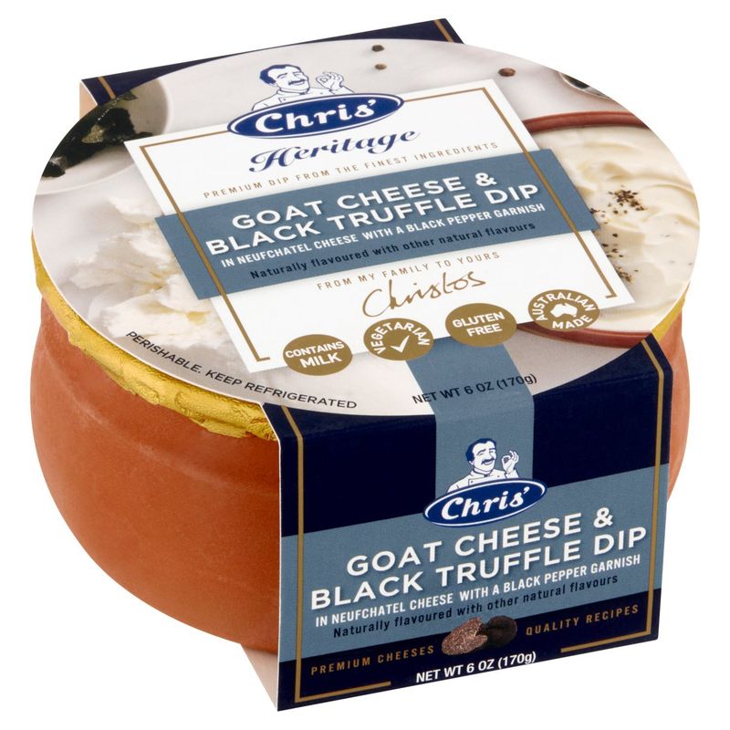 Chris Heritage Goat Cheese &amp; Black Truffle Dip, 6 oz
