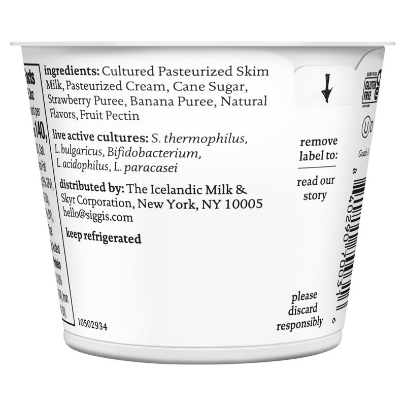 Siggi's Strawberry Banana Lowfat Yogurt, 5.3 oz