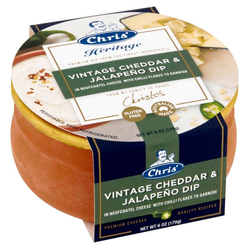 Chris' Heritage Vintage Cheddar &amp; Jalapeño Dip, 6 oz