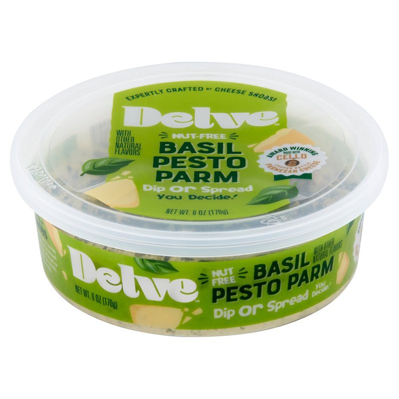 Delve Basil Pesto Parm Dip or Spread, 6 oz