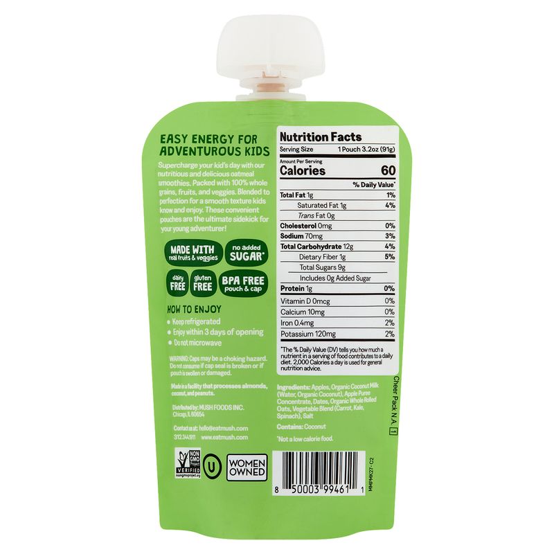 Mushkins Apple Dreams Oatmeal Smoothie, 3.2 oz
