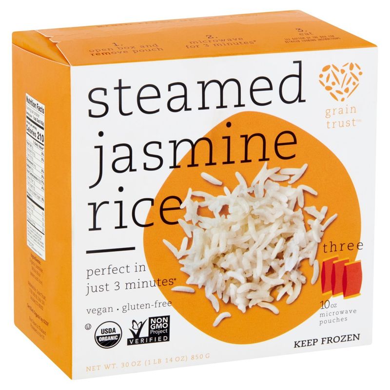 Grain Trust Steamed Jasmine Rice, 10 oz, 3 count