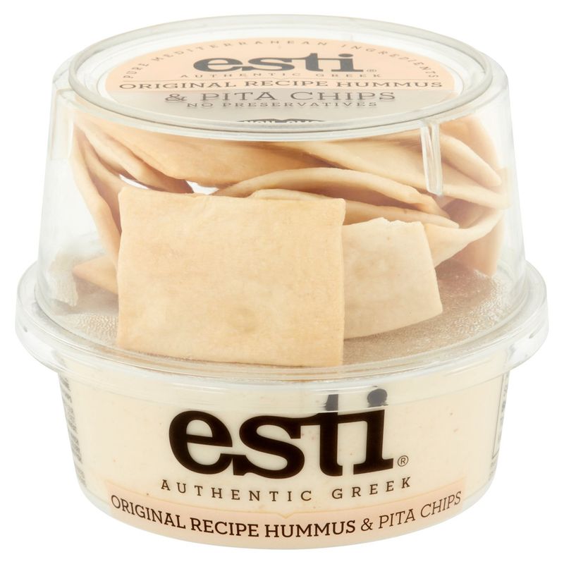 Esti Authentic Greek Original Recipe Hummus &amp; Pita Chips, 4.6 oz