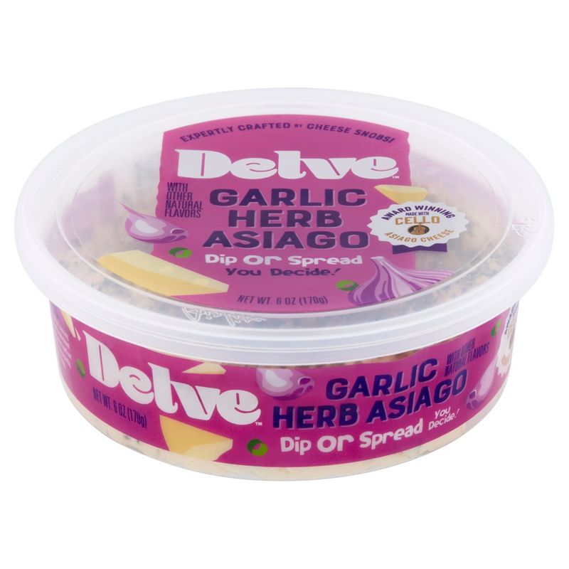 Delve Garlic Herb Asiago Dip or Spread, 6 oz