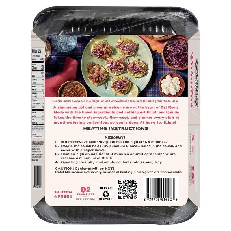 Del Real Foods Slow-Cooked Pork Carnitas, 12 oz