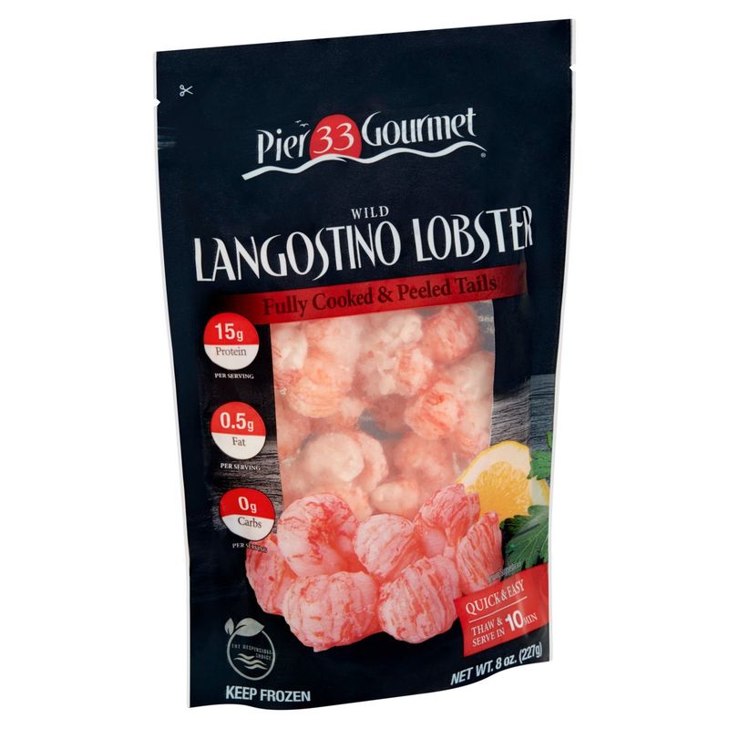 Pier 33 Gourmet Fully Cooked &amp; Peeled Tails Wild Langostino Lobster, 8 oz