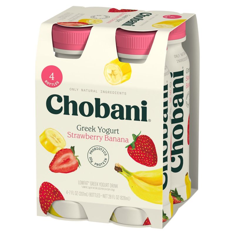 Chobani Strawberry Banana Greek Yogurt Drink, 7 fl oz, 4 count
