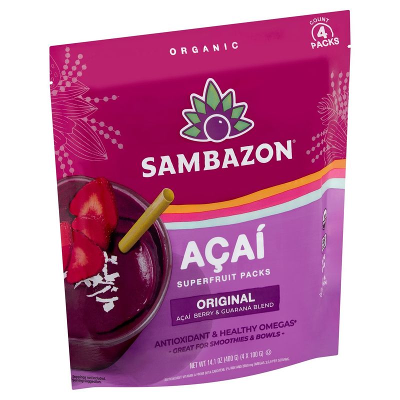 Sambazon Açaí Original Superfruit Packs, 4 count, 14.1 oz