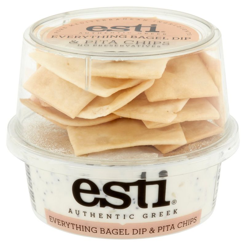 Esti Authentic Greek Everything Bagel Dip &amp; Pita Chips, 4.6 oz