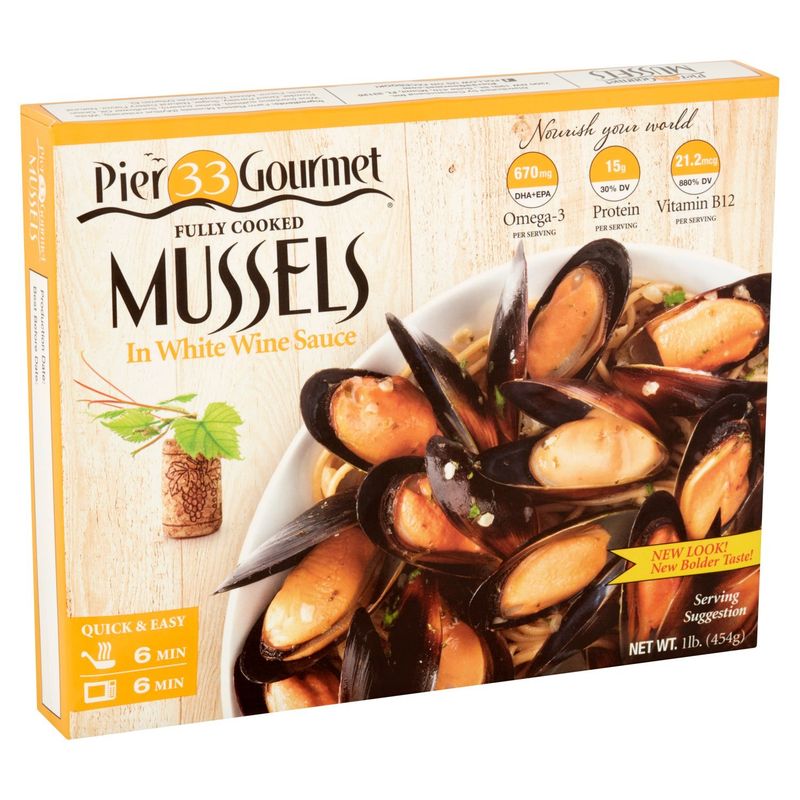 Pier 33 Gourmet Farm Raised Mussels in White Wine Sauce, 1 lb