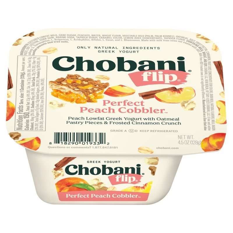 Chobani Flip Perfect Peach Cobbler Greek Yogurt, 4.5 oz