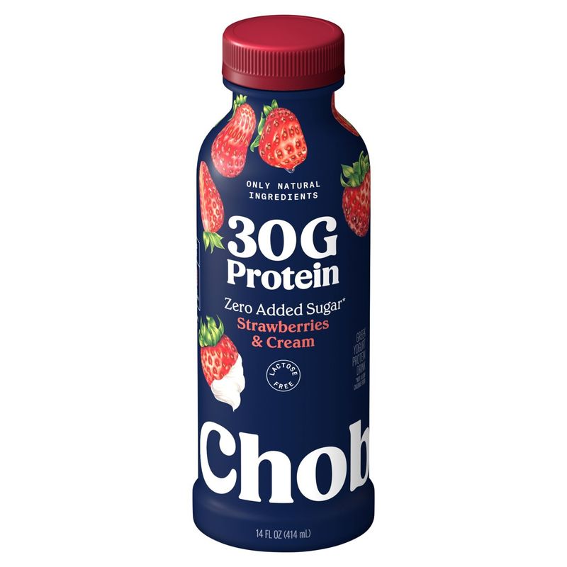 Chobani Strawberries &amp; Cream Greek Yogurt Protein Drink, 14 fl oz