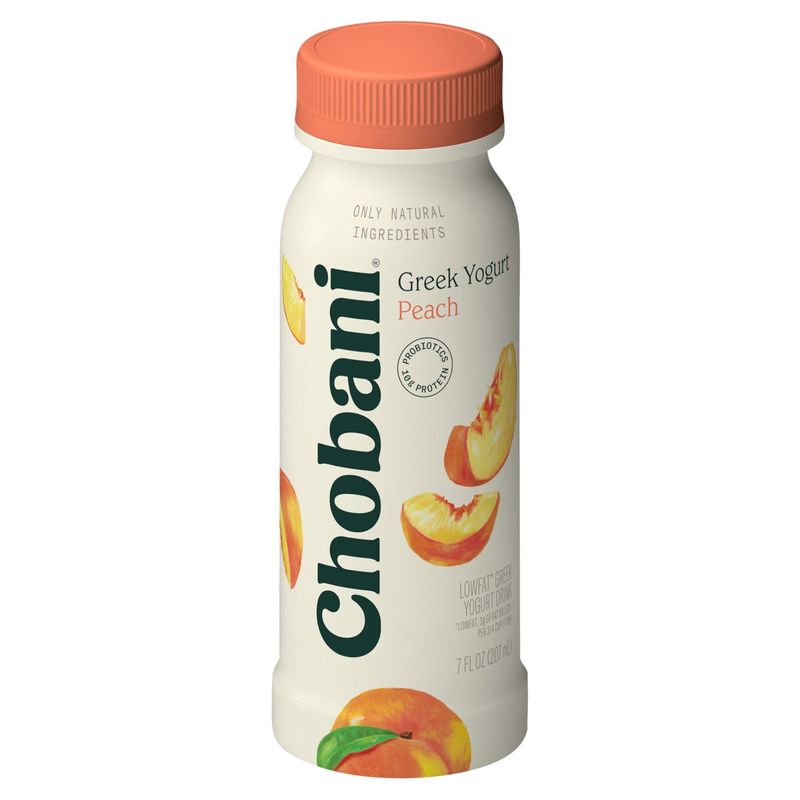 Chobani Peach Lowfat Greek Yogurt Drink, 7 fl oz