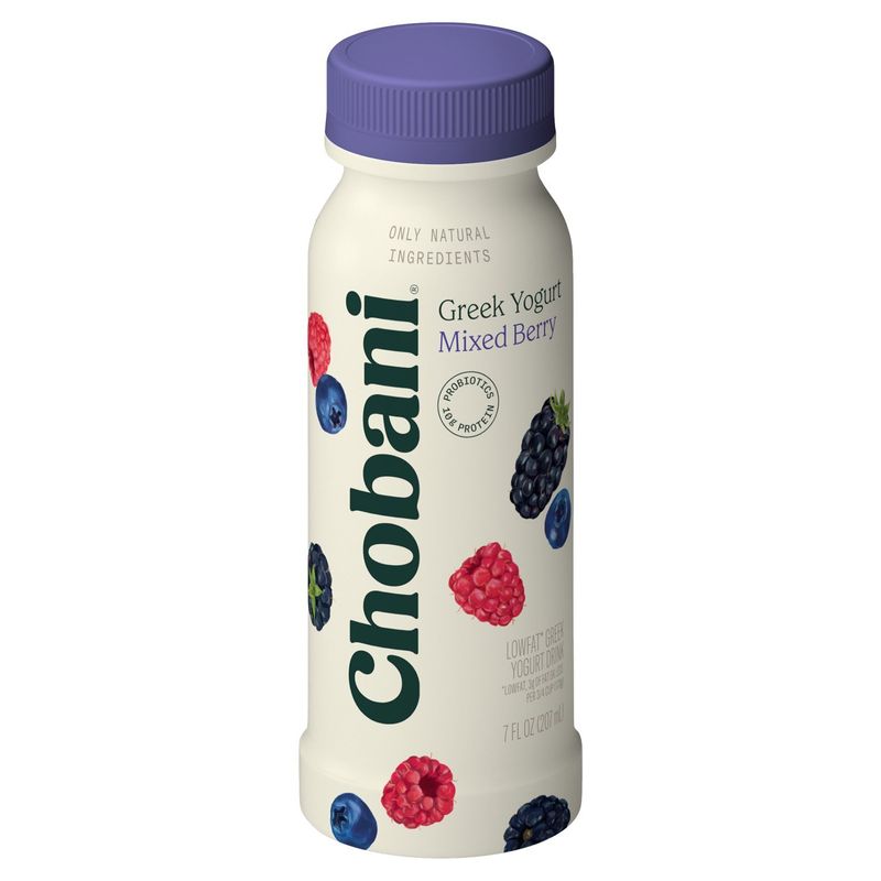 Chobani Mixed Berry Lowfat Greek Yogurt Drink, 7 fl oz