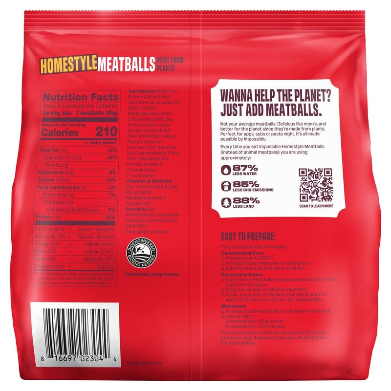 Impossible Homestyle Meatballs, 14 oz