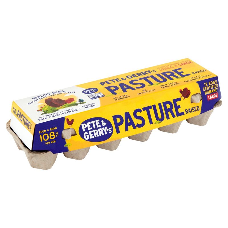 Pete and Gerry's Pasture Raised Fresh Brown Large Eggs, 12 count, 24 oz